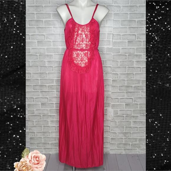 Deadstock Elizabeth of NY Red Lingerie Maxi Dress, size Small - Picture 1 of 6